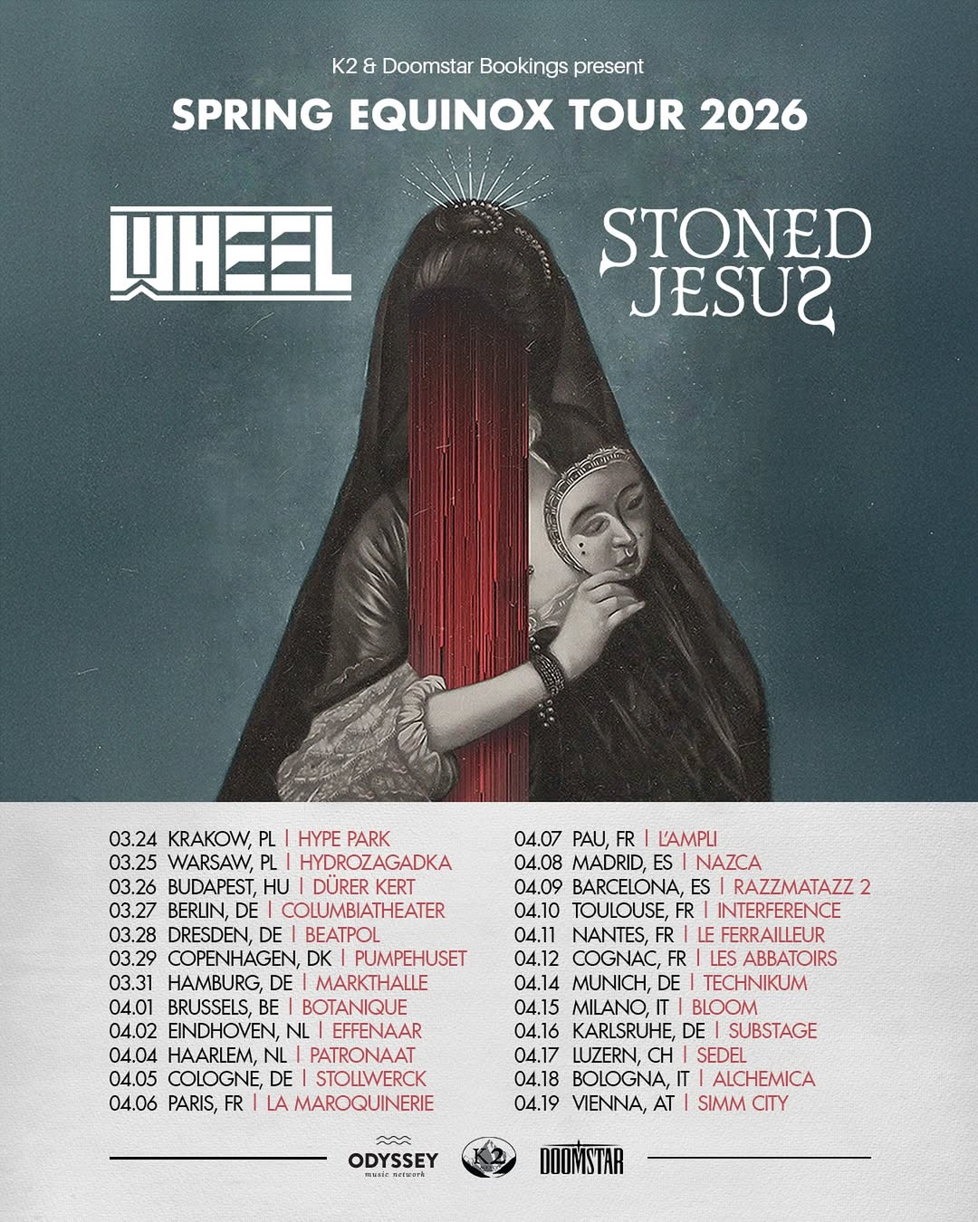 Stoned Jesus Spring Equinox Tour Poster 2026